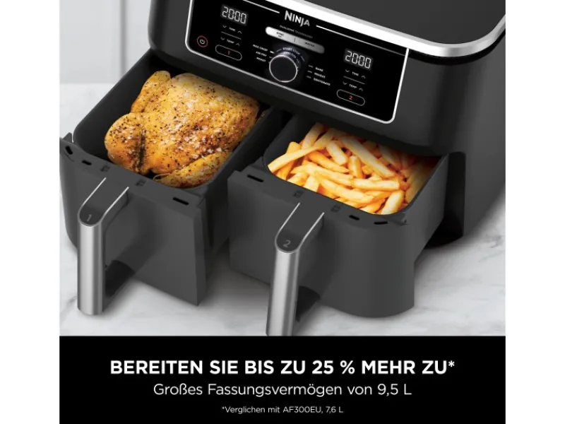 Heißluftfritteuse Foodi Max AF400EU Dual Zone Schwarz Haushaltsgeräte