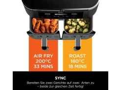 Heißluftfritteuse Foodi Max AF400EU Dual Zone Schwarz Haushaltsgeräte