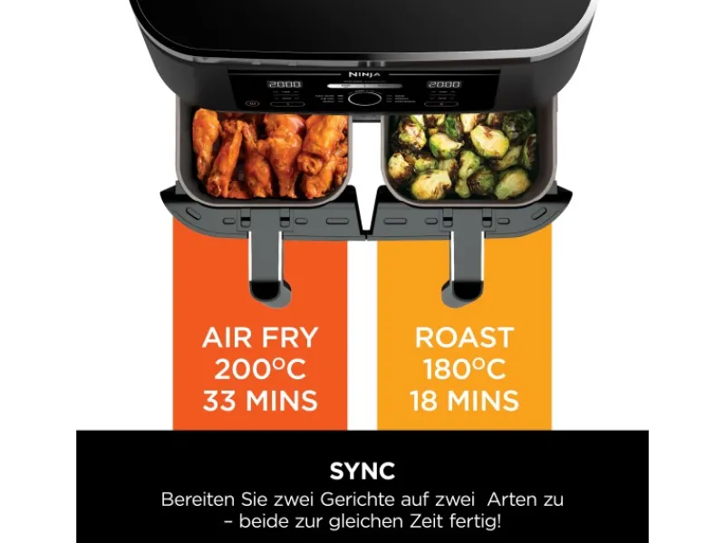 Heißluftfritteuse Foodi Max AF400EU Dual Zone Schwarz Haushaltsgeräte