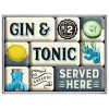 Magnet-Set Gin & Tonic Served Here 9 Stück Küchenhelfer|Kühlschränke