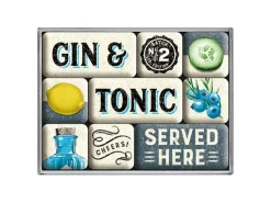 Magnet-Set Gin & Tonic Served Here 9 Stück Küchenhelfer|Kühlschränke