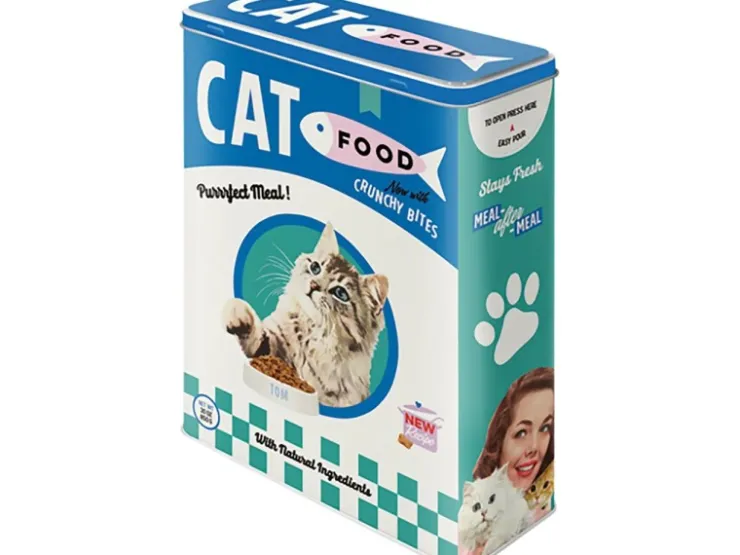 Hot Nostalgic-Art Vorratsdose Cat Food 26 cm x 19 cm x 8 cm
