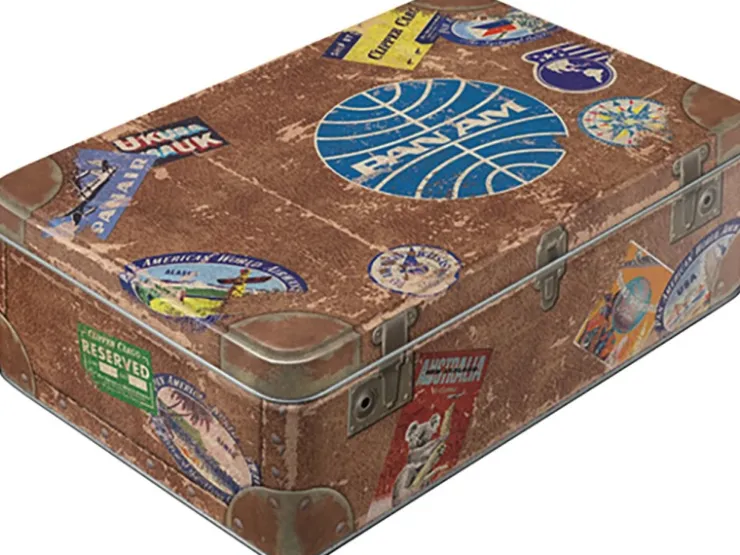Hot Nostalgic-Art Vorratsdose Pan Am - Travel Stickers 23 cm x 16 cm x 7 cm