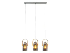 Hot Näve Pendelleuchte Vidrio Silber 141 cm x 11,5 cm 64 cm 3er-Set