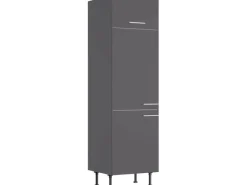 Best Küchen-Hochschrank für Kühlschrank Ingvar420 60 cm Anthrazit Matt Kühlschränke