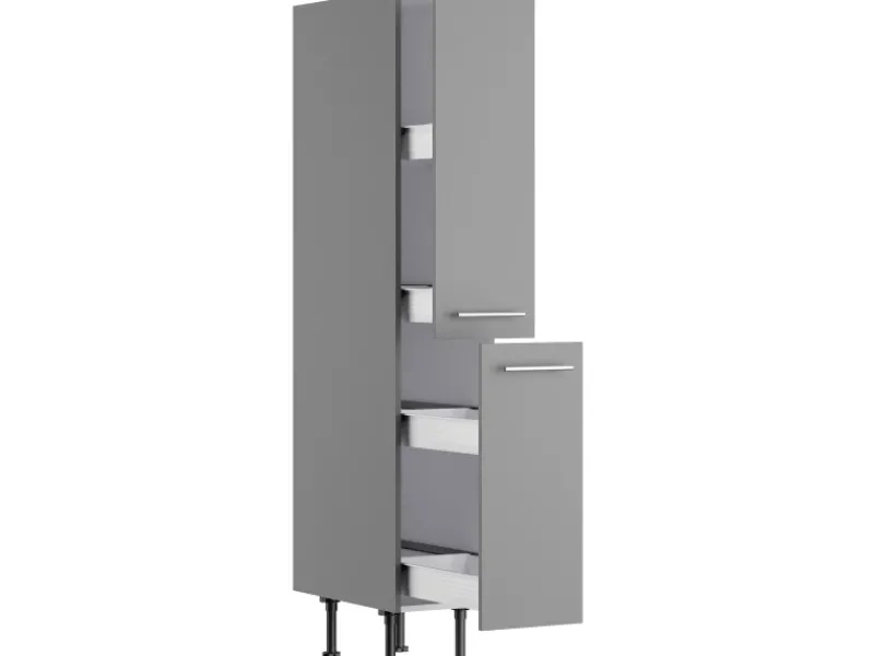 Best Küchen-Midi-Apothekerschrank Mats825 30cm x 176,6cm x 58,4cm Basaltgrau Küchenschränke
