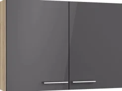 Best Küchen-Oberschrank Jonte984 100 x 70,4 x 34,9 cm Anthrazit-Wildeiche Küchenschränke