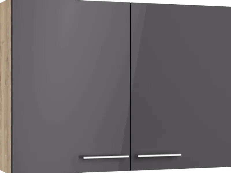 Best Küchen-Oberschrank Jonte984 100 x 70,4 x 34,9 cm Anthrazit-Wildeiche Küchenschränke