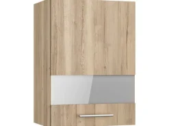 Best Küchen-Oberschrank mit Glassegment Erik290 50x70,4x34,9cm WildEiche Küchenregale|Küchenschränke