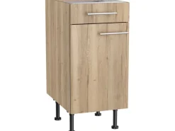 Best Küchen-Unterschrank Erik290 40 cm x 87 cm x 58,4 cm Wildeiche Küchenschränke