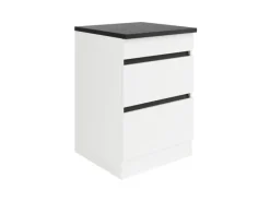 Best Küchen-Unterschrank f. Kochfeld 60 x 88 x 60 cm Luca932 Weiß Anthrazit Küchenschränke