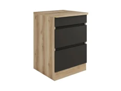 Discount Küchen-Unterschrank mit Auszügen 60x88x60cm Noah420 Anthra. WildEiche NB Küchenschränke