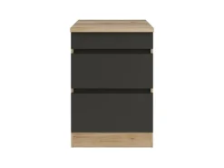 Discount Küchen-Unterschrank mit Auszügen 60x88x60cm Noah420 Anthra. WildEiche NB Küchenschränke