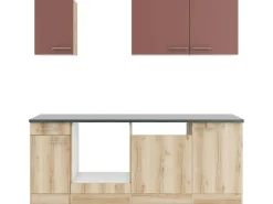 Sale Optifit Küchenzeile KPBL 2179OE-9+ o. E-Geräte Rostrot/Wildeiche Nachb. 210cm