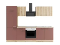 Best Optifit Küchenzeile KPLB 2711OE-9+ o. E-Geräte Wildeiche Nachb./Rostrot 270 cm