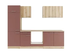 Best Optifit Küchenzeile KPLB 2711OE-9+ o. E-Geräte Wildeiche Nachb./Rostrot 270 cm