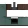 Sale Optifit Küchenzeile KPRV2711OE-9+ Rim/Ver o. E-Ger. Rillen Nussb./Steingr. 270cm
