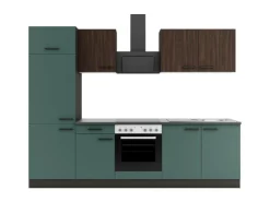 Sale Optifit Küchenzeile KPRV2711OE-9+ Rim/Ver o. E-Ger. Rillen Nussb./Steingr. 270cm