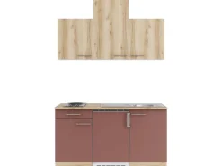 Sale Optifit Livorno290/Bari407 Miniküche 150 cm Wildeiche Nachbildung / Rostrot