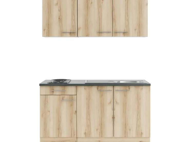 Clearance Optifit Livorno290 Miniküche 150 cm Wildeiche Nachbildung