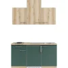 Best Livorno290/Savona405 Miniküche 150 cm Wildeiche Nachbildung / Steingrün Miniküchen