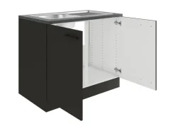Sale Optifit Madrid420 Küchen-Spülenunterschrank 100 cm Anthrazit Matt