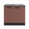 Best Optifit Nizza407 Küchen-Spülenschrank-Set Rostrot