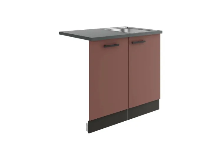 Best Optifit Nizza407 Küchen-Spülenschrank-Set Rostrot