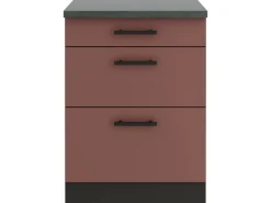 Best Nizza407 Küchen-Unterschrank 60 cm Rostrot Küchenschränke