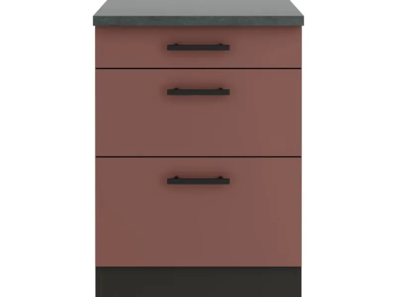 Best Nizza407 Küchen-Unterschrank 60 cm Rostrot Küchenschränke