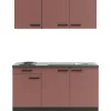 New Nizza407 Miniküche 150 cm Rostrot Miniküchen|Einbauküchen