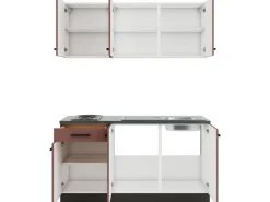 New Nizza407 Miniküche 150 cm Rostrot Miniküchen|Einbauküchen