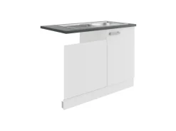Best Optifit Oslo214 Küchen-Spülenschrank-Set Feinstruktur Weiß