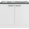 Optifit Gefrierschränke|Kühlschränke<Oslo214 Küchen-Spülenunterschrank 100 cm Feinstruktur Weiß