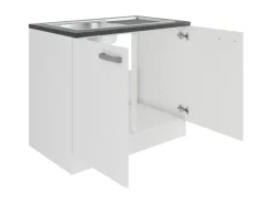 Optifit Gefrierschränke|Kühlschränke<Oslo214 Küchen-Spülenunterschrank 100 cm Feinstruktur Weiß