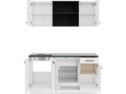 Best Oslo214 Miniküche 150 cm Weiß Miniküchen|Kochfelder