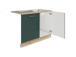 Best Optifit Savona405 Küchen-Spülenschrank-Set Steingrün