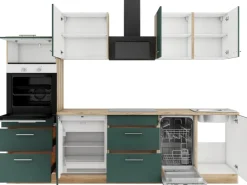 Best Optifit Savona405 Küchenzeile 270 cm Steingrün