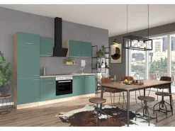 Sale Savona405 Küchenzeile 270 cm Steingrün Winkelküchen