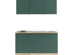 Discount Savona405 Miniküche 150 cm Steingrün Miniküchen|Kochfelder