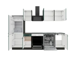 Sale Verona405 Küchenzeile 270 cm ohne E-Geräte Steingrün Kühlschränke