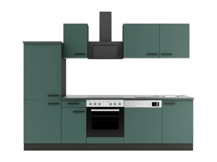 Sale Optifit Verona405 Küchenzeile 270 cm Steingrün