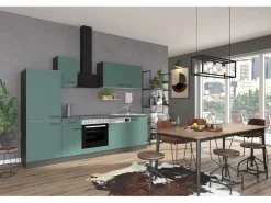 Sale Optifit Verona405 Küchenzeile 270 cm Steingrün