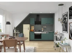 Verona405 Küchenzeile 210 cm Steingrün Winkelküchen|Einbauküchen