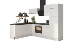 Clearance Winkelküche Optikoncept Arvid ohne E-Geräte 270 cm Weiß Gefrierschränke|Einbauküchen