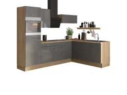 Discount Optifit Winkelküche Optikoncept Jonte 270 cm Anthrazit-Wildeiche Nachb.