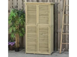 Discount Gartenschrank mit Asphaltdach 4 Fächer 87 x 46,5 x 160 cm Töpfe