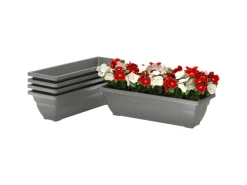 Best Outsunny Pflanztöpfe Kunststoff 5er Set Blumentopf aus Kunststoff Grau