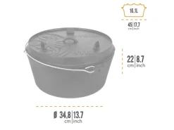 Online Petromax Dutch Oven FT18 Schwarz mit Standfüßen ca. 17,3 l