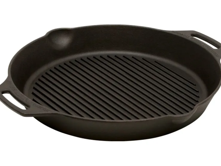 Petromax Pfannen|Herde<Grill-Feuerpfanne GP35H-T mit 2 Henkeln Gusseisen Ø 35 cm